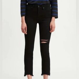 Levi’s Premium 724 High Rise Straight Crop Black size 25